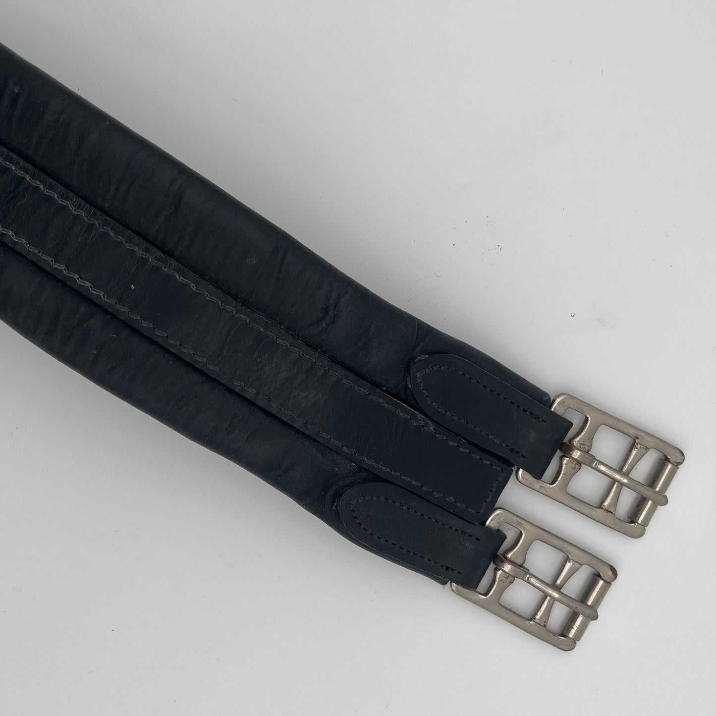 Wembley 48in Black Leather Girth (with Elastic)