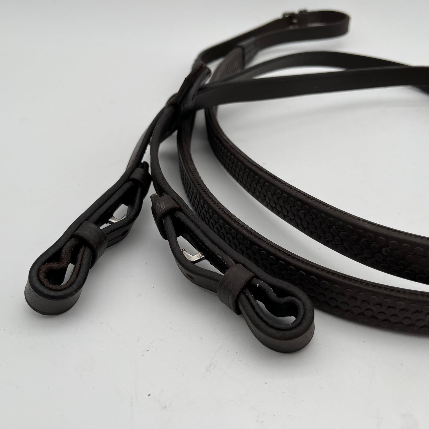 Brown Full Rubber Reins with Stops