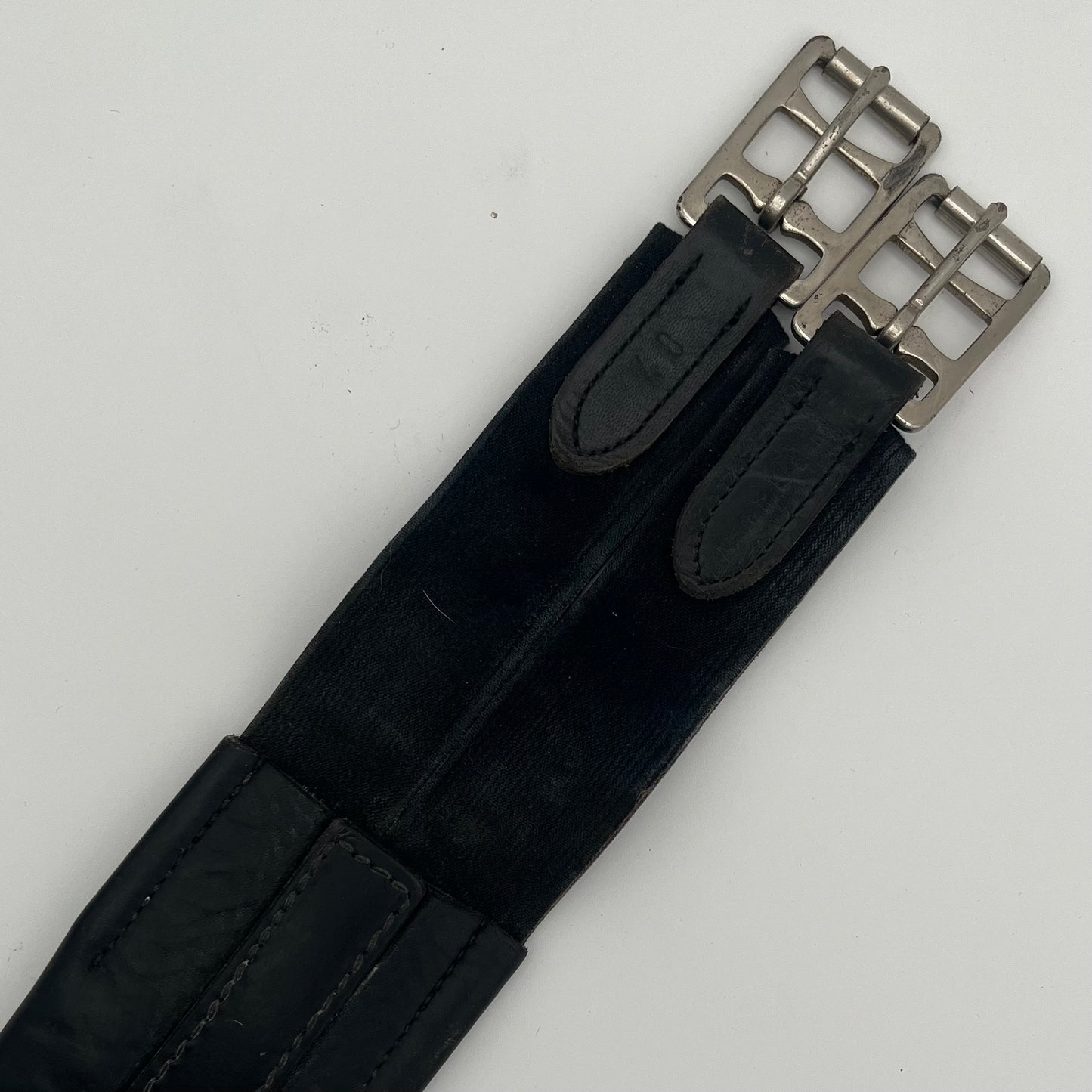Wembley 48in Black Leather Girth (with Elastic)