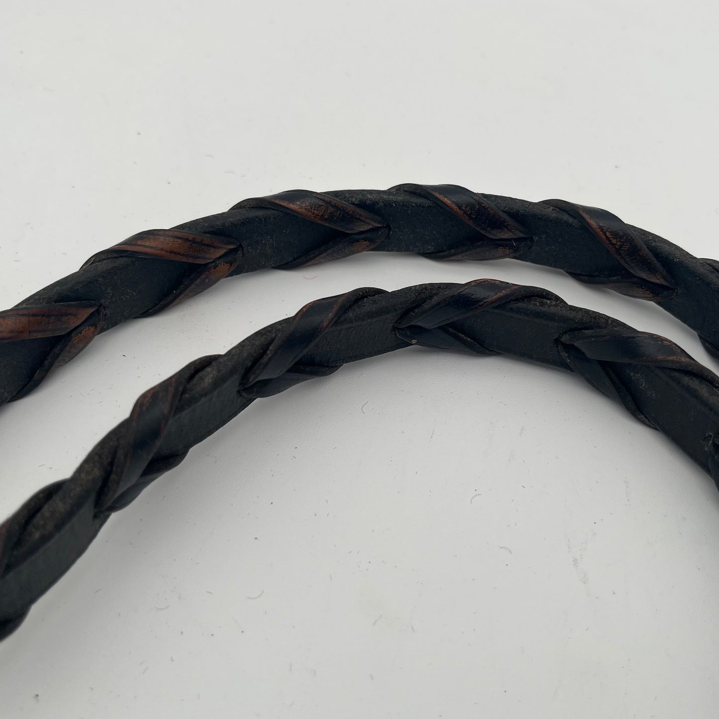 Black Cob Plaited Leather Reins