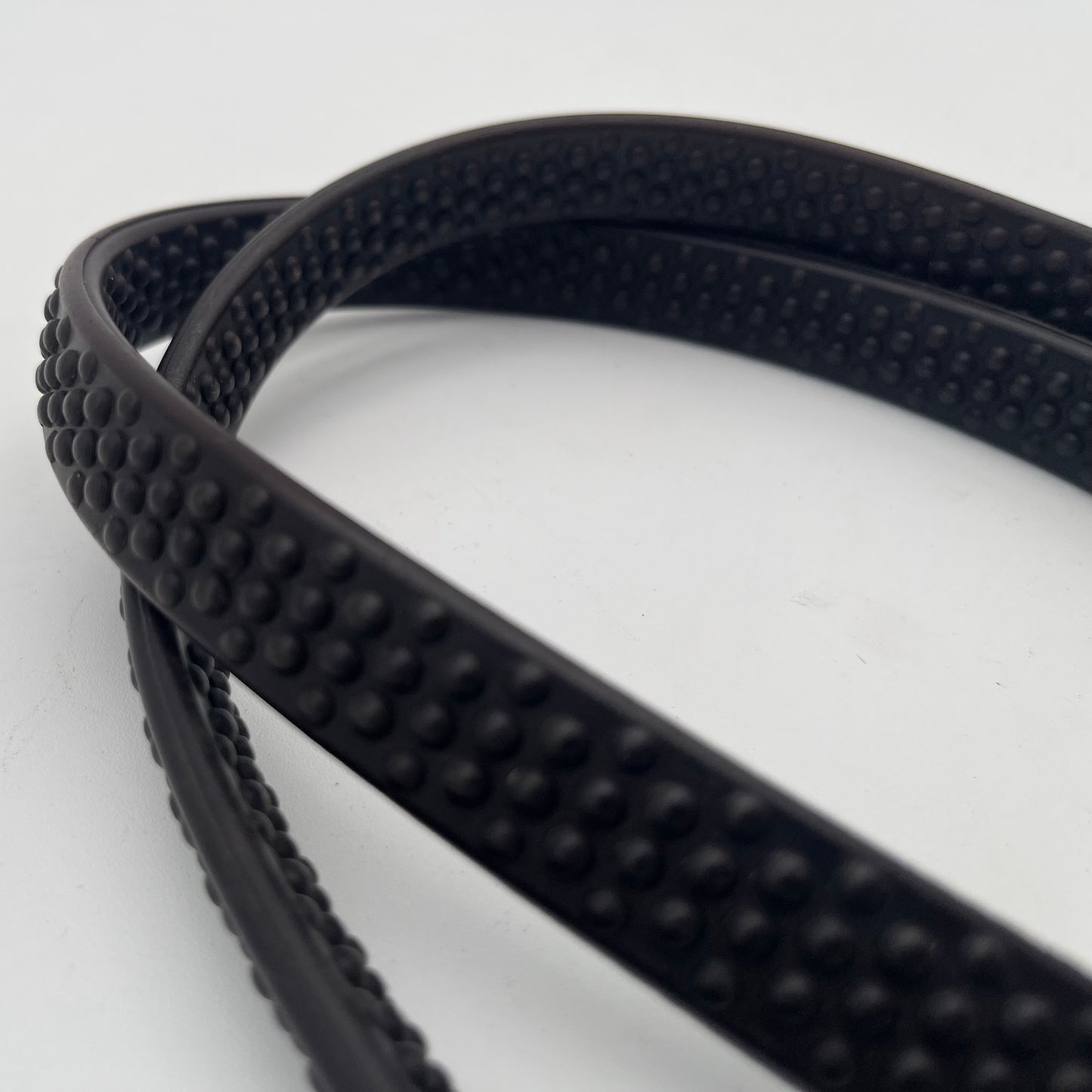 Micklem Brown Cob Leather Reins with Rubber Covers