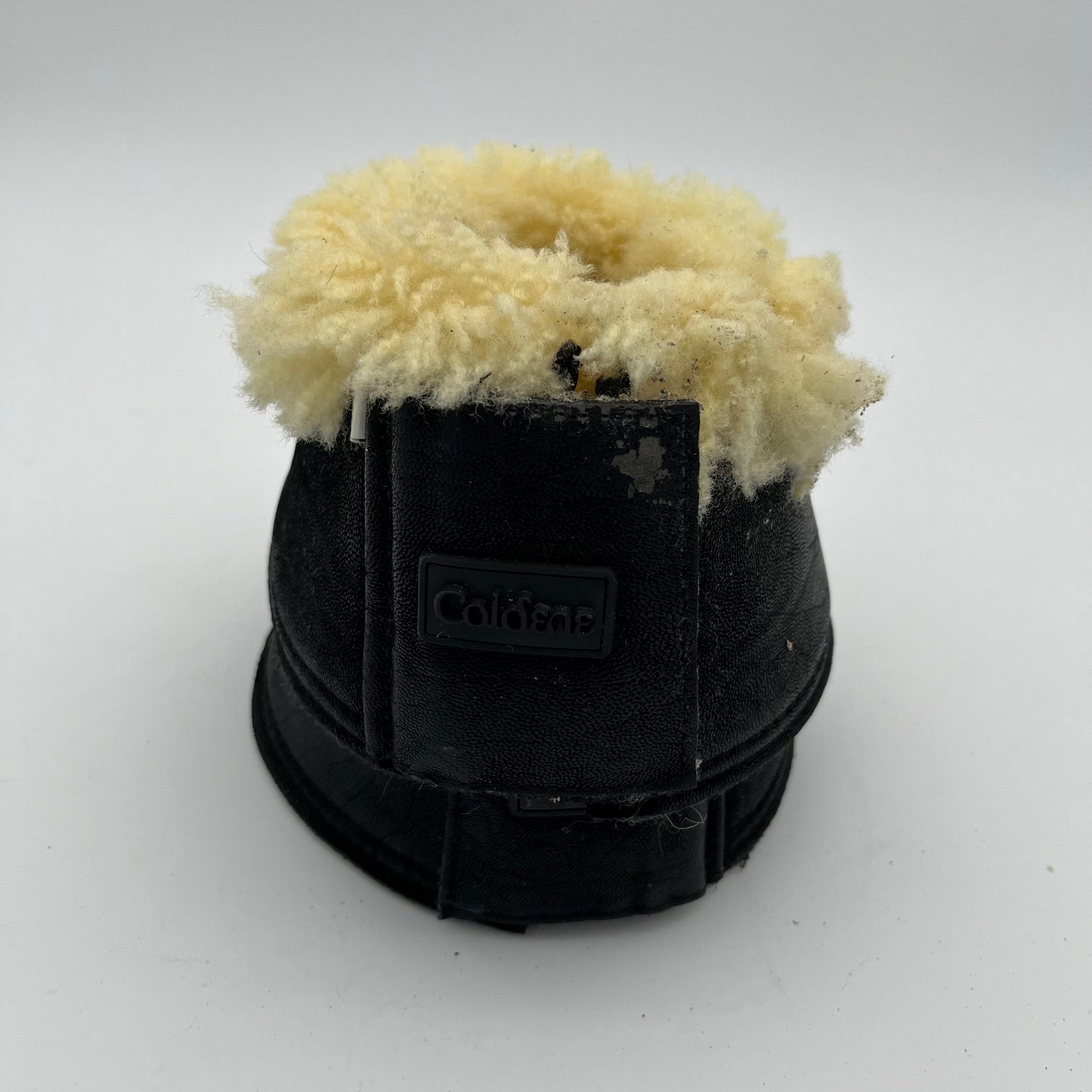 Caldene Black Leather Faux Wool Overreach Boots