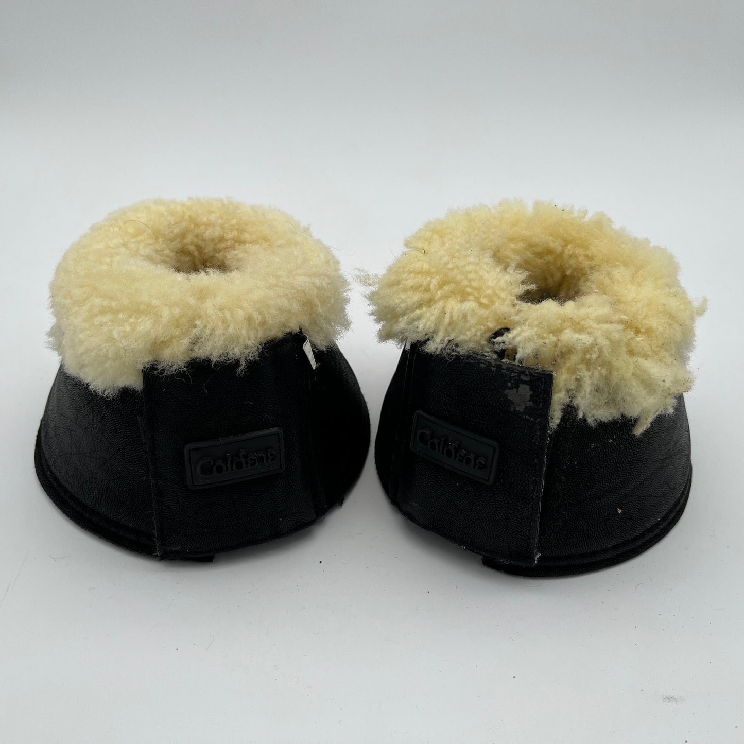 Caldene Black Leather Faux Wool Overreach Boots