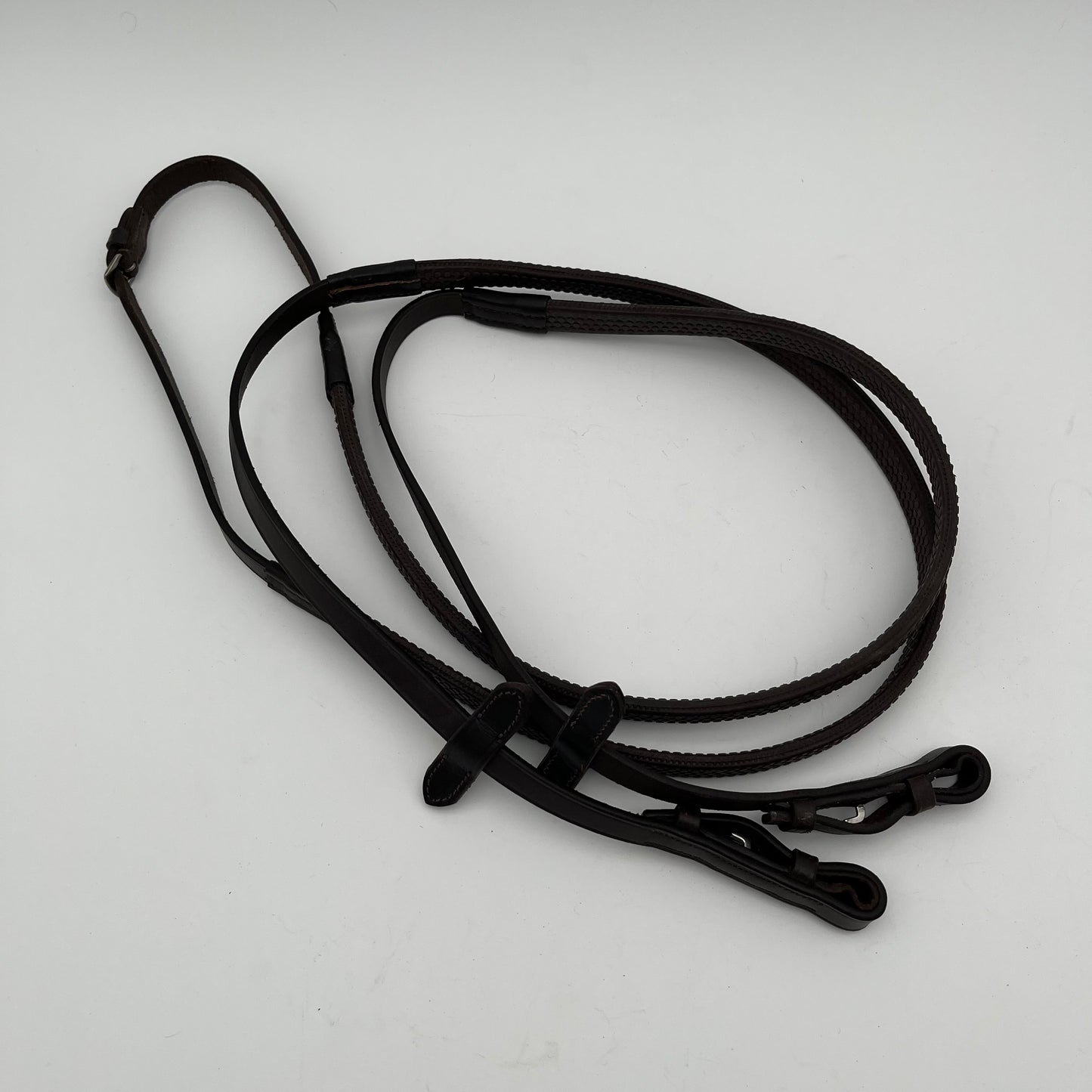 Brown Full Rubber Reins with Stops