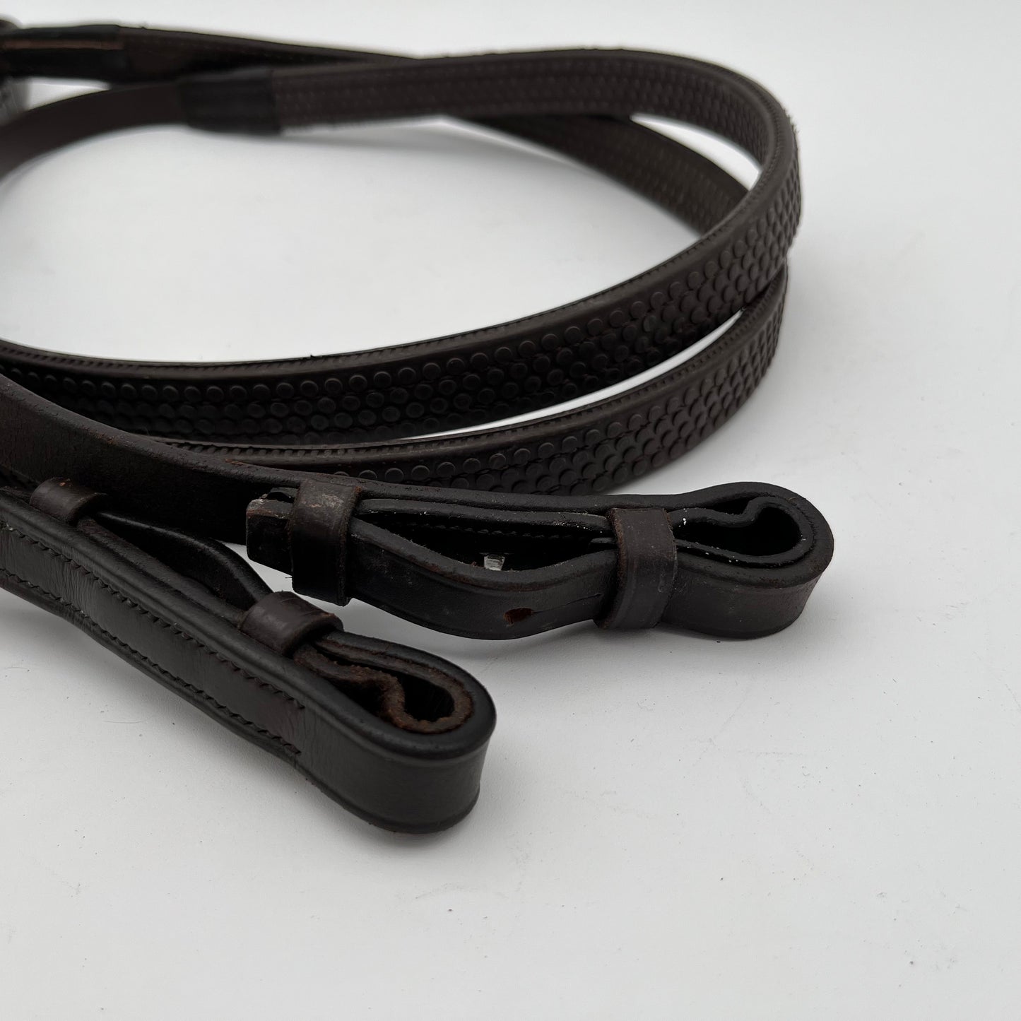 Brown Full Rubber Reins with Stops
