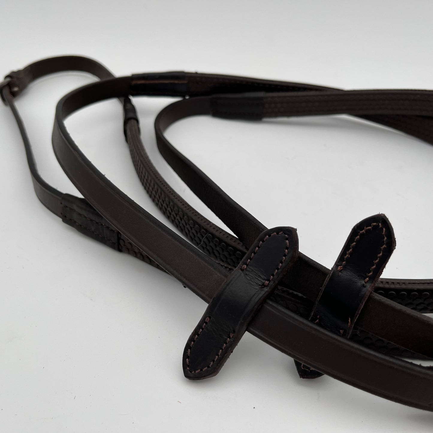Brown Full Rubber Reins with Stops