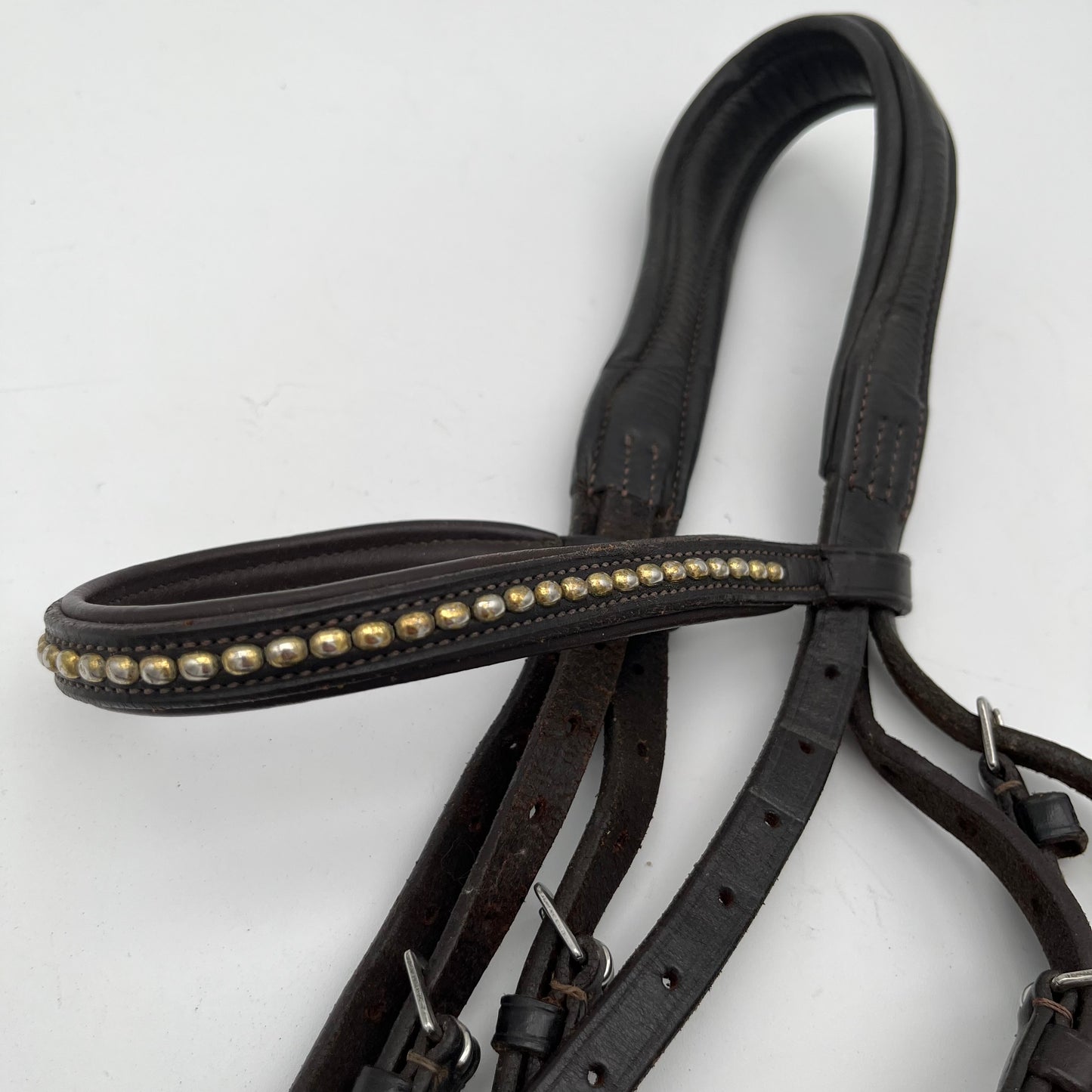 Kieffer Brown Full Bridle with Gold Browband